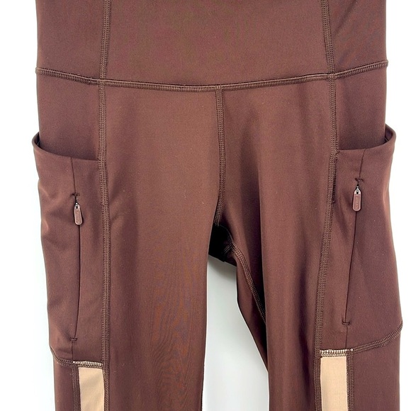 Athleta Ultimate Stash Craft Toasted Brown Colorblock 7/8 Tight Leggings Size XS - Picture 6 of 14